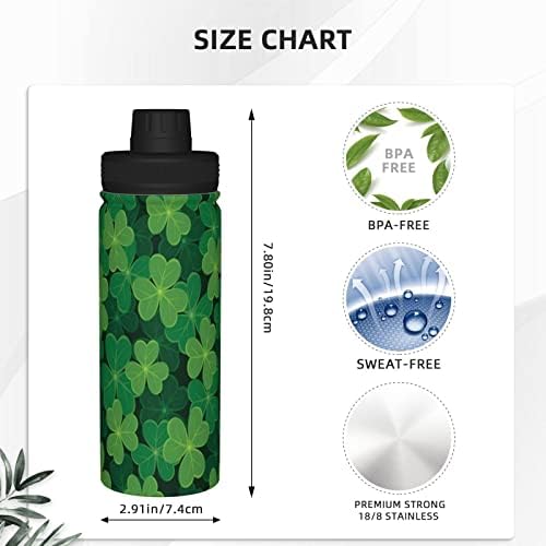 Бутилка за вода Clover-Green-Leaf 18 Грама, Широка Колба От Неръждаема Стомана С Вакуумна Изолация И Херметически Капак С Улей