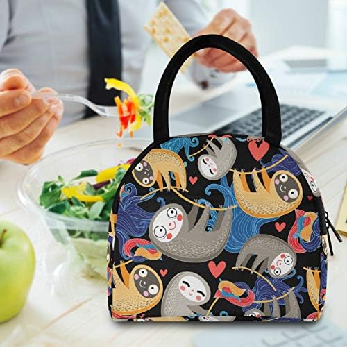 Случайна чанта за обяд За жени-Любители Ленивцев с Животни от Джунглата, Големи Запечатани Торби за Обяд с плечевыми ремъци за работния Пикник