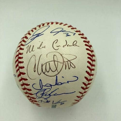 2002 Екипът на Сейнт Луис Кардиналс Подписа договор с Алберт Пухолсом от Мейджър лийг бейзбол JSA COA - Бейзболни топки с автографи