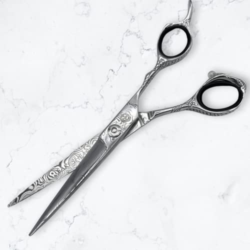 Saki Kamakura Дамасские Професионални Ножици за коса 6,0 См - Японски Стоманени Ножици За Коса - Остри, Здрави Ножици За Коса