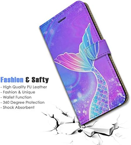 за Samsung S21 Ultra, за Samsung Galaxy S21 Ultra 5G, дизайнерски калъф-портфейл с панти капак за телефон, A24236 опашка на русалка 24236