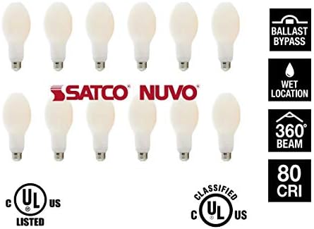 Satco Нов! Усъвършенствана led лампа с нажежаема жичка Hi-Pro, S13133, подмяна на светодиода HID с мощност 30 W; ED23; 5000K; Средна база; 120-277 Волта; Байпасный баласт тип B - 12 бр. В опаковка