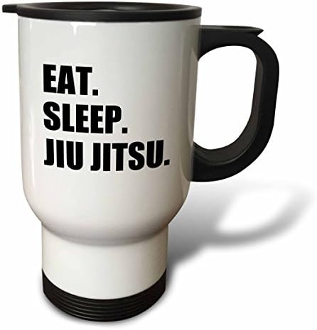 Подарък Халба за любителите на бойни изкуства 3dRose Eat Sleep the Karate с черен текст, 14 Грама, Неръждаема Стомана