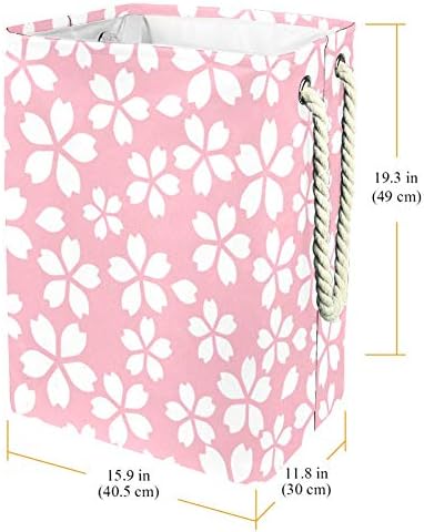 Inhomer Cherry Blossom Pattern 300D Оксфорд PVC, Водоустойчив Кошница За Дрехи, Голяма Кошница за Дрехи за Одеяла Дрехи Играчки в Спалнята