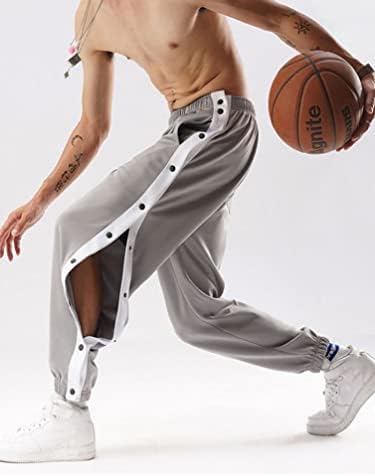Мъжки баскетболни Панталони TiaoBug С Висока Цепка Отстрани, Шарени Спортни Панталони на Райета, Спортни Панталони За Джогинг, Долни Панталони
