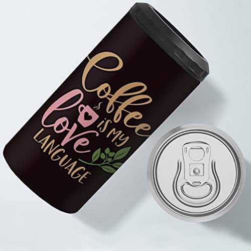 Охладител за тънки кутии Coffee is My Love Език С изолация - Сладко Can Cooler - Охладител за тънки кутии с изолация Kawaii