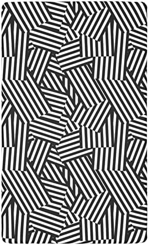 Кухненски Кърпи за яслите в ивица, Портативни Мини-Чаршафи за легла от Ултра Мек материал -Детска Чаршаф за момчета и момичета, 24 x 38, Сив графит и Бяло