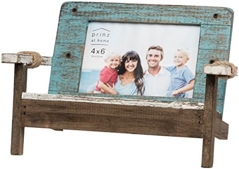 Рамка за картина на една дървена пейка PRINZ Homestead, 4x6, Синьо-бял