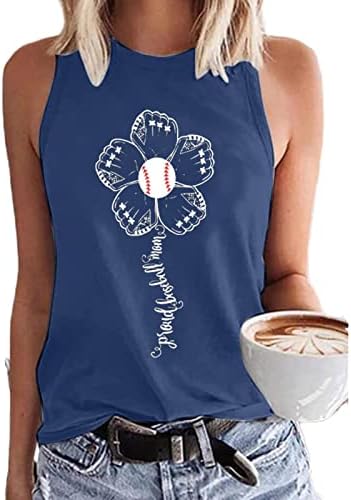 Дамски Сладки Бейзболни Тениски с Графичен Дизайн, Ежедневни Летни Тениски на Бретелях Без ръкави, с кръгло деколте и Блузи
