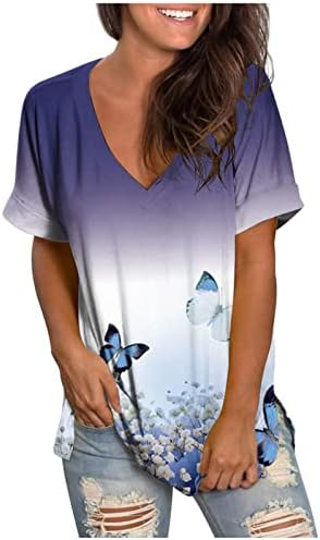 Дамски Блузи, Елегантни Ежедневни Блузи 2023, Лято-Пролет, в началото на за излизане, Ризи с Къс ръкав, Реколта Тениски с Графичен Дизайн, Блузи и Облекло За Почивка