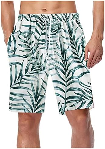 Разтеглив, Плажни къси Панталони за Мъже, Големи Размери, Бански костюми, Бански, Дишащи бързо съхнещи Плажни Шорти-Боксерки с Шнурком