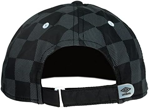 Мъжка шапка Umbro регламентирана в клетката, за татковците, е Черно-бяла, Един размер Подходящ за повечето