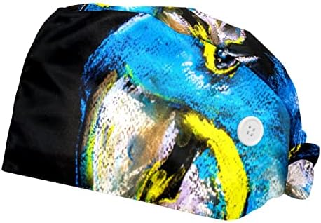 Niaocpwy 2 опаковки от Многоцветни Работни шапки за еднократна употреба райе в стил Бохо с каишка за пот за Жени и мъже, шапчица-Тюрбан с начесом
