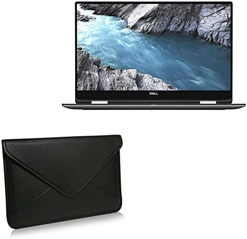 Калъф BoxWave за Dell XPS 15 2-в-1 (9575) (Case by BoxWave) - Луксозен кожен калъф-месинджър, чанта-плик от изкуствена кожа за Dell XPS 15 2-в-1 (9575) - Черно jet black