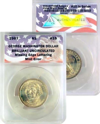 Животновъдите колекции № 10: Златен Президентски долар Джордж Вашингтон 2007 г. с надпис без край, сертифициран в Ексклузивно держателе ANACS Brilliant без циркулация