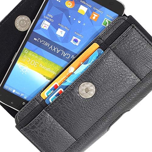 Чанта-портфейл за телефон, Съвместим с iPhone 11 Pro Max / XS Max / 8 Plus /7 Plus / 6 Plus, Кожен Калъф-чанта за носене на колан, чанта-кобур за телефон 6,3 през рамо (черен цвят)