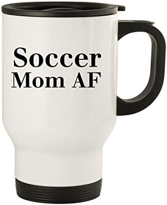 Пътна Чаша от Неръждаема Стомана Knick Цака Gifts Soccer Mom Af - 14oz, Бяла