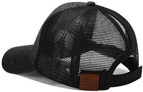 Солнцезащитная шапка с кон опашка за жени - бейзболна шапка с мрежа за конски опашки и Греди