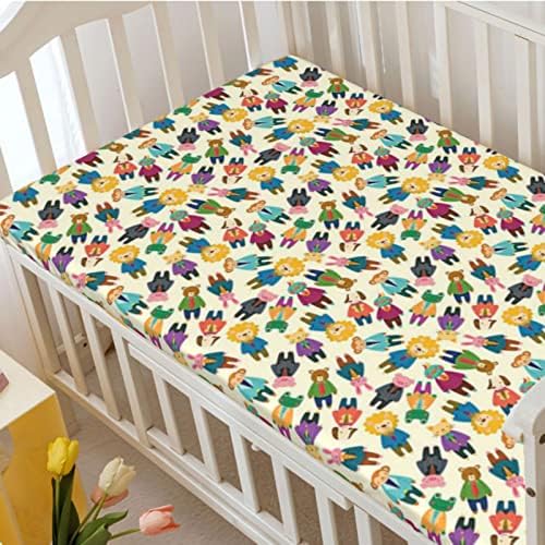 Чаршаф за бебешко креватче, Стандартен Чаршаф за матрак за бебешко легло от Ултра Мек материал -Бебешки кърпи за момичета или момчета, 28 x52, Кремаво и Многоцветни