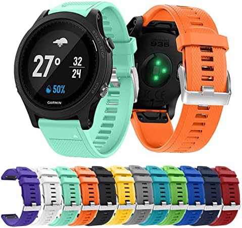 DJDLFA Взаимозаменяеми Силикон Каишка за часовник Garmin Forerunner 935 GPS Watch Quick Release Каишки за ръчни часовници (Цвят: червен)